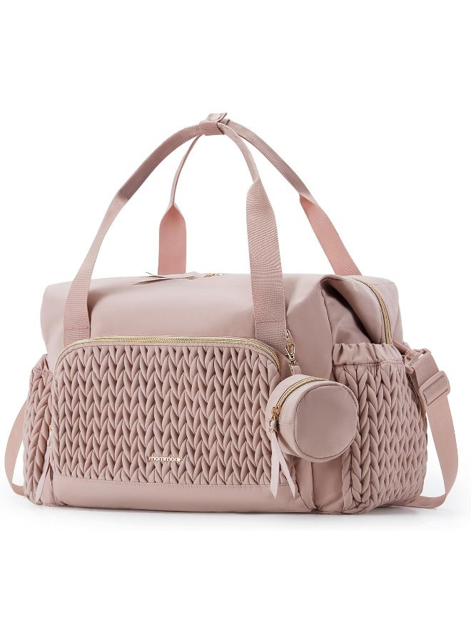 mommore Diaper Bag Tote, Large Capacity Travel Diaper bags, Hospital Bag for Labor Delivery, Baby Bag with Pacifier Case - Image 1