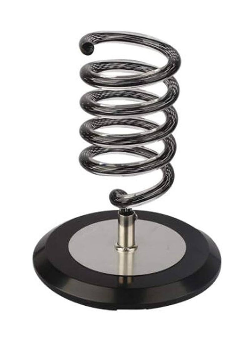 لا بيرلا  تك حامل مجفف شعر للطاولة مصنوع من الاكريليك بتصميم زنبركي حلزوني لتنظيم المكتب وصالونات التجميل والحلاقة، لون اسود - Image 1