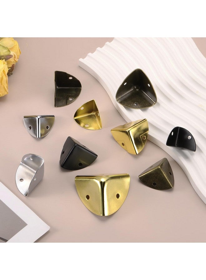 uxcell 8PCS Metal Corner Protector 0.9 x 0.9 x 0.9 Inch Box Edge Guard Protector Zinc Alloy Cabinets Speaker Corners Protector for Furniture Decorative (Imprint Edge, Silver) - Image 5