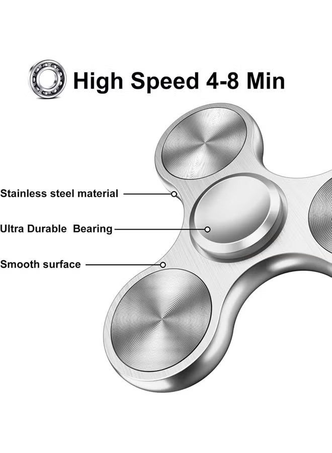 لعبة Fidget Spinners ، تحمل الفولاذ المقاوم للصدأ المعدني عالية السرعة 4-8 دقيقة تدور ، EDC ADHD الإجهاد القلق يخفف من مخفض Fidgets لعب الأصابع ، هدية الابتكار للأطفال والكبار - Image 2