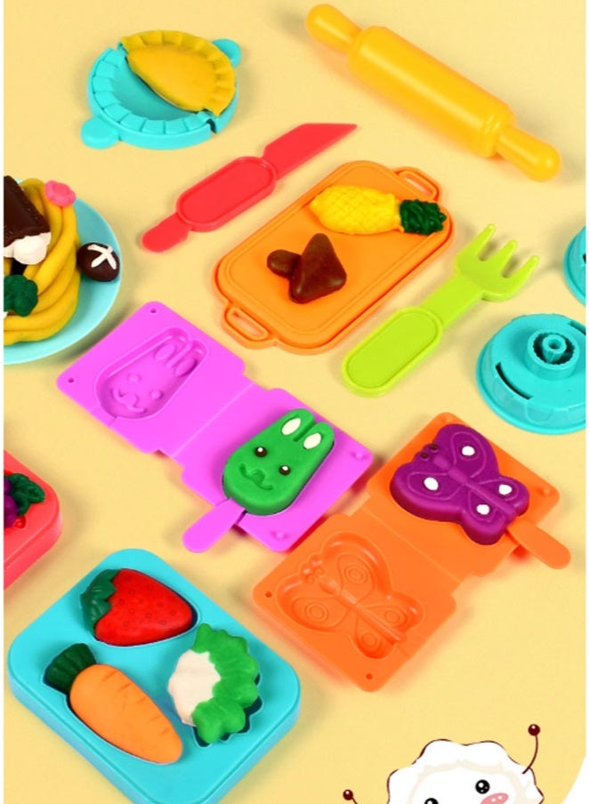 Aikenn 38PCS Playdough Accessories Kit  Clay Dough Tool Kit for Kids 12 Colors PlasticinePlastic DIY Plasticine Set with Modelling Tools Clay Color Dough Toolsfor Girls Boys(Noodle Set) - Image 5