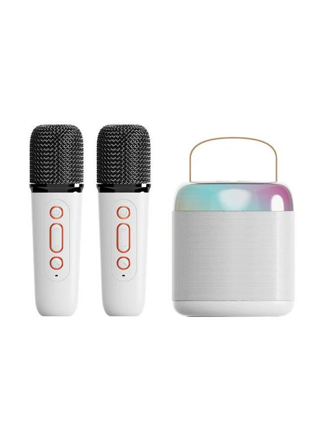 Bluetooth Speaker Set with Microphone 5.3 USB Charging Wireless Speaker with Bluetooth Surround Sound Portable Speaker for Smart TV Microphone with Singing Speaker White, 1200mah Large Capacity Lithium Battery  - Image 1