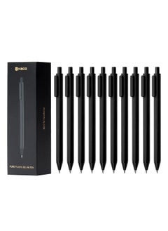 Kaco Gel Pens, 0.5 Mm Fine Point, Black Ink 10 Count, Quick Dry Smooth Writing, Aesthetic Office Supplies Refillable Retractable  - Image 1