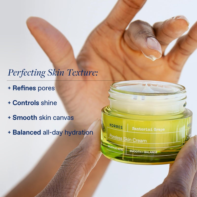 KORRES Santorini Grape Poreless Skin Care Cream, Gel Face Moisturizer with Hyaluronic acid and Salicylic Acid, Pore Minimizer, Hydration for Dry, Oily & Sensitive Skin, 1.35 fl oz Stocking Stuffer - Image 2