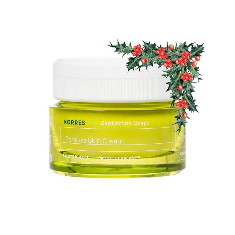 KORRES Santorini Grape Poreless Skin Care Cream, Gel Face Moisturizer with Hyaluronic acid and Salicylic Acid, Pore Minimizer, Hydration for Dry, Oily & Sensitive Skin, 1.35 fl oz Stocking Stuffer - Image 1