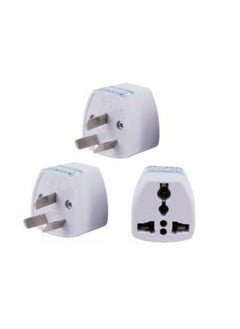 EasyLife 3 Pieces Universal 3 Pin AU white Travel adapter for Australia, New Zealand  - Image 1
