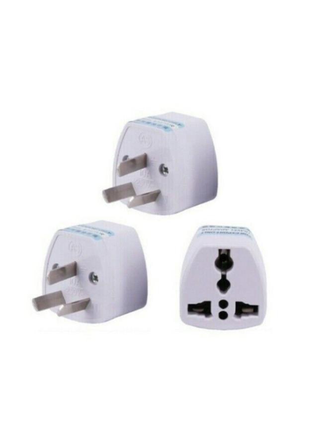 EasyLife 3 Pieces Universal 3 Pin AU white Travel adapter for Australia, New Zealand - Image 1