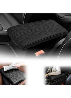 Generic Leather Car Armrest Box Pad,Waterproof Car Center Console Cover,Universal Style Memory Cotton Car Armrest Box Pad,Vehicle Seat Box Cushion Protector for SUV, Truck (Black)  - Image 1