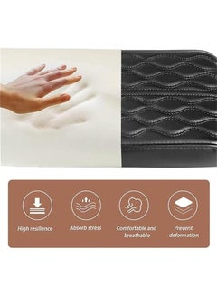 Generic Leather Car Armrest Box Pad,Waterproof Car Center Console Cover,Universal Style Memory Cotton Car Armrest Box Pad,Vehicle Seat Box Cushion Protector for SUV, Truck (Black)  - Image 2