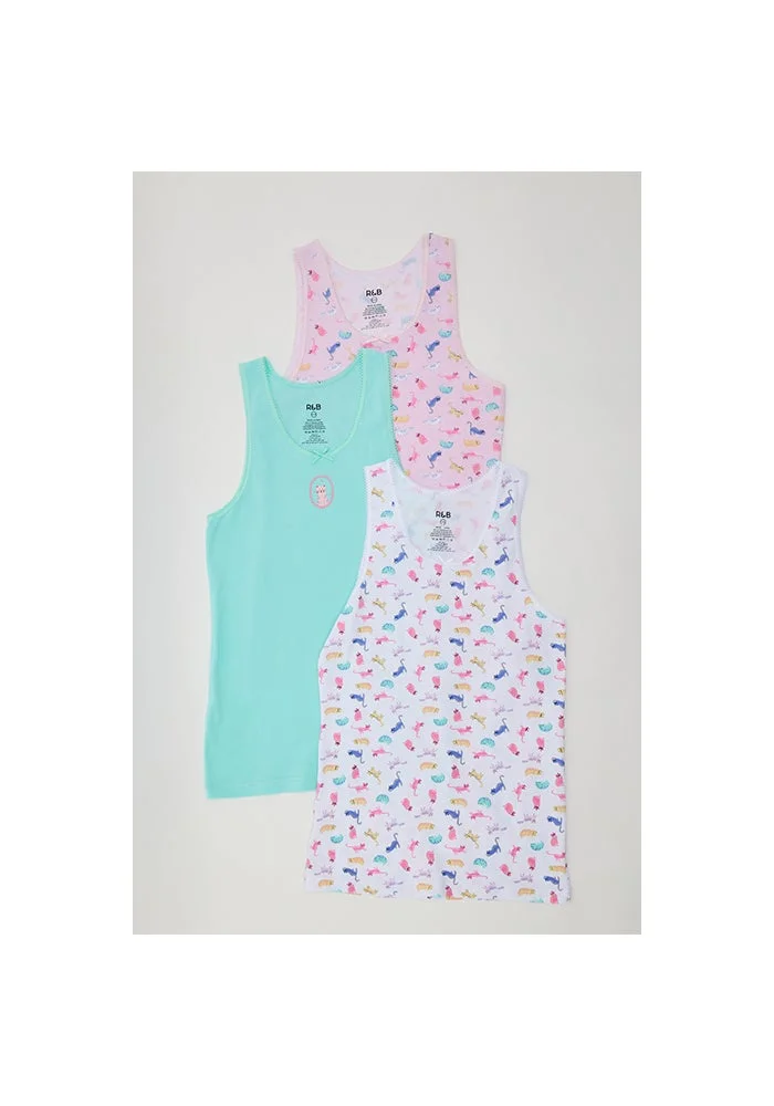 R&b 3 Pack Printed Sleeveless Camisoles