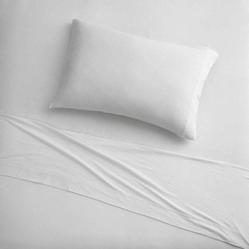 Brielle Home Brielle Home Jersey Knit Cotton Sheet Set - Breathable  Soft  T-Shirt Fabric - White  Full  - Image 3