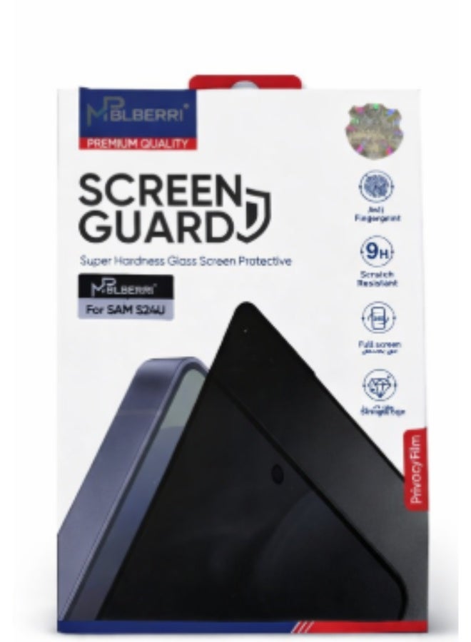 MPBLBERRI Privacy Screen Protector for Samsung Galaxy S24 Ultra – Anti-Spy Tempered Glass, 9H Hardness, Anti-Fingerprint, Full Coverage Screen Guard - Image 1