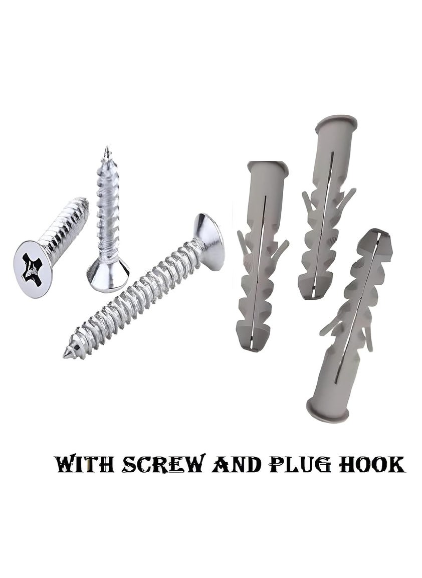 GHAR DWAR GHAR DWAR L Type Stainless Steel 6 Pin Cloth Hanger Wall Hooks Rail for Hanging Clothes Bathroom Wall Door for Hanging KeysTowel Black Pack of 1 6 Pin  - Image 5