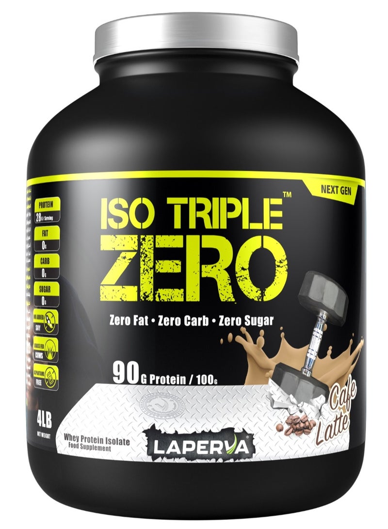 Iso Triple Zero Whey Protein Next Generation, Cafe Latte, 4 LB – Zero Carbs, Zero Fat, Gluten-Free & Lactose-Free Protein Supplement