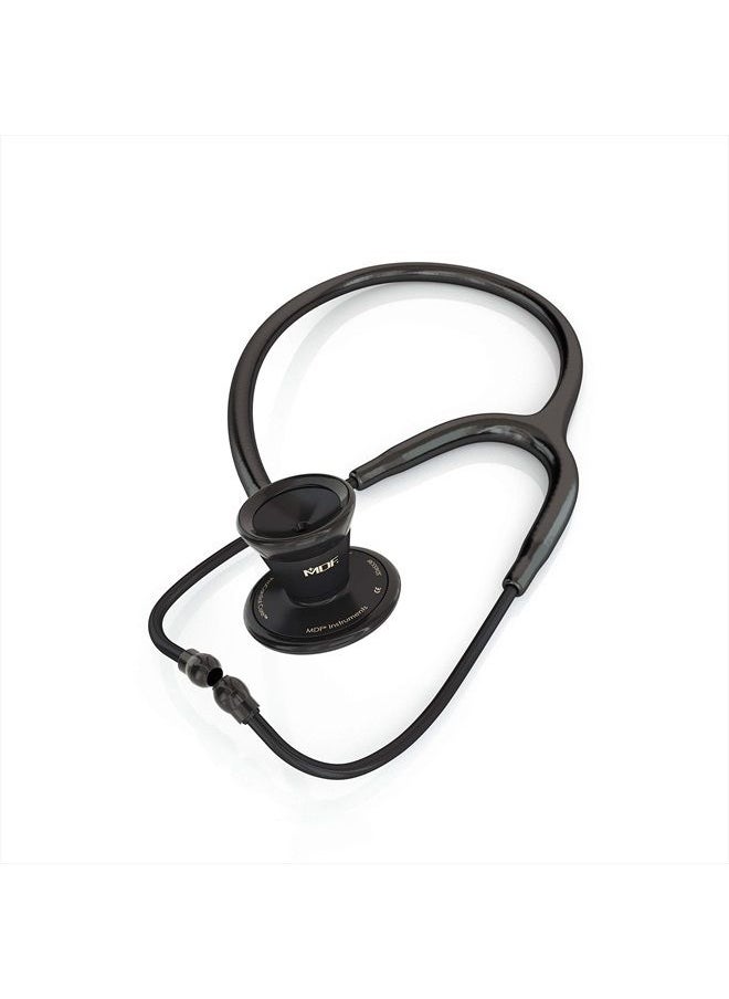MDF Instruments سماعة طبيب القلب MDF ProCardial، من الفولاذ المقاوم للصدأ، للبالغين، رأس مزدوج، أنبوب أسود، سماعة صدر سوداء، MDF797BO  - Image 2