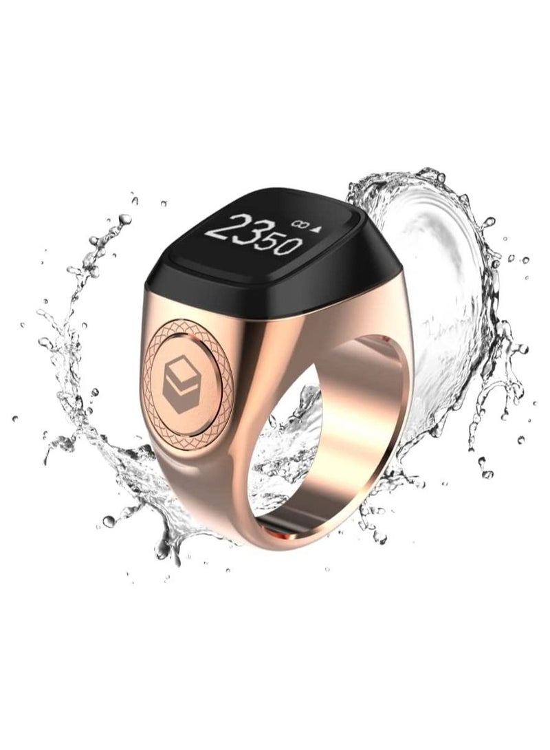 iQIBLA Smart Tasbih Zikr Ring New 2022 Aluminum alloy only 11.7g 20 MM   ROSE GOLD  With Charging Box - Image 2