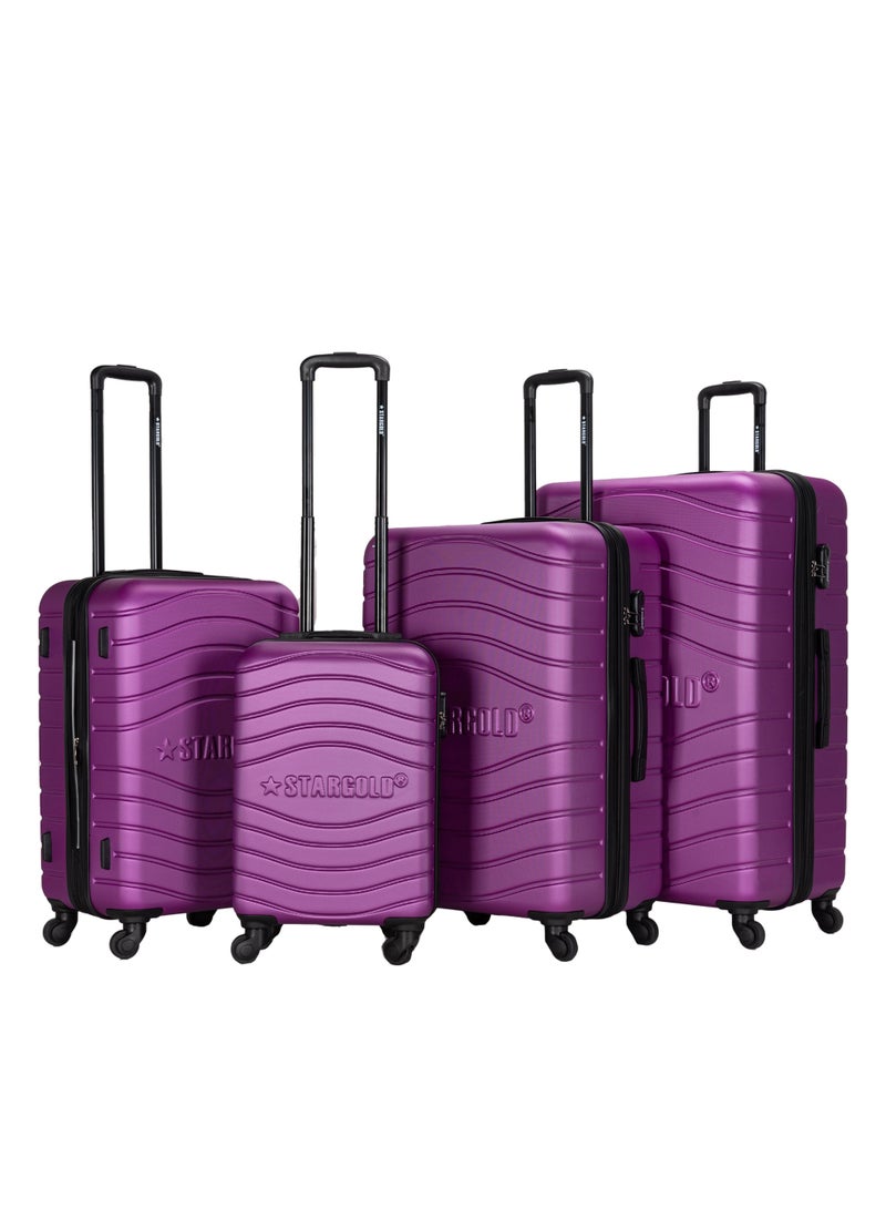 ستارجولد 4 عبوات من عربة أمتعة مقفلة ذات رقم دوار للجانب الصلب - Image 1