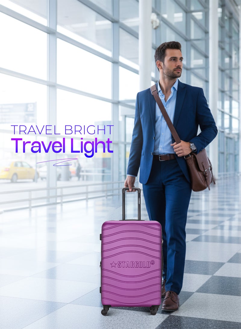 ستارجولد 4 عبوات من عربة أمتعة مقفلة ذات رقم دوار للجانب الصلب - Image 3