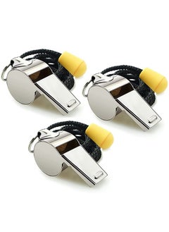 Generic Whistle 3 Pack Stainless Steel Sports Whistles with Lanyard  - Image 1