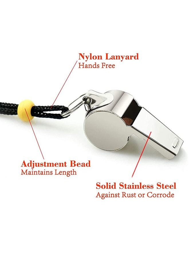 Generic Whistle 3 Pack Stainless Steel Sports Whistles with Lanyard  - Image 2