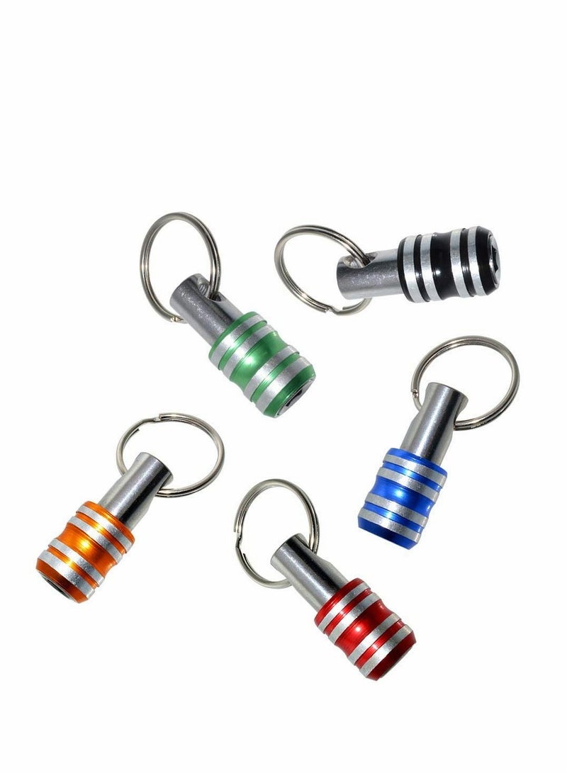 Y&D 5 Pcs 1/4 Socket Keychain Post, Extension Rod Drill Bit Screw Adapter with Keychain, Anti-Slip Hex Shank Quick Release Screwdriver Set  - Image 2