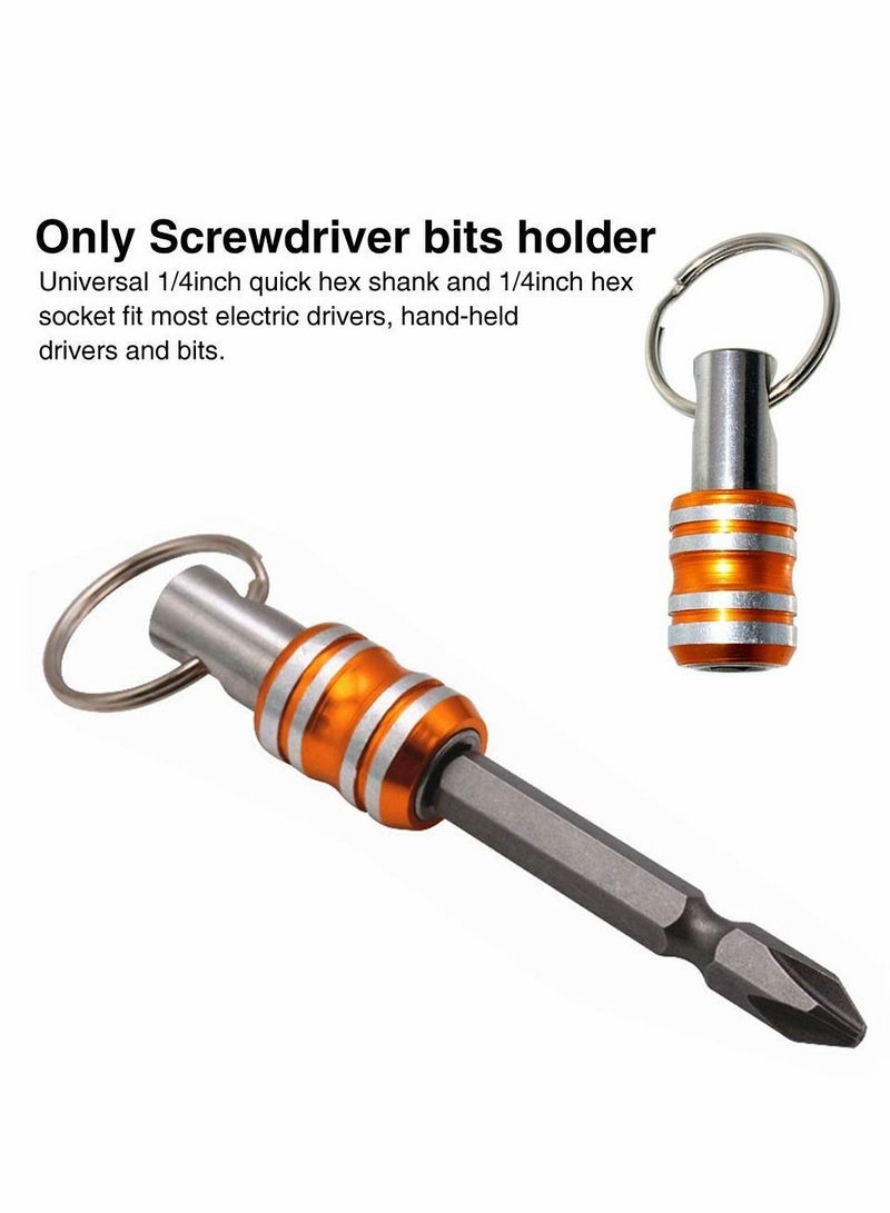 Y&D 5 Pcs 1/4 Socket Keychain Post, Extension Rod Drill Bit Screw Adapter with Keychain, Anti-Slip Hex Shank Quick Release Screwdriver Set  - Image 3