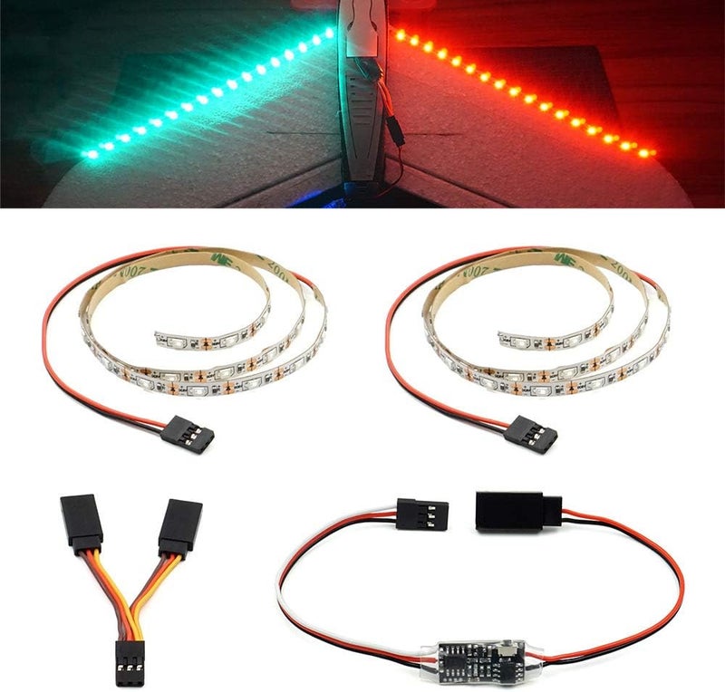 elechawk Remote Controlled LED Light Strip for RC Fixed Wing Airplane Flying Wing Plane AR Wing Drone Model Car Truck - Image 1
