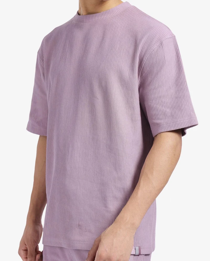 Rare Rabbit Men's Oversized Solid Textured T-Shirt