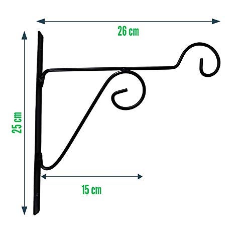 Leafy Tales 4-Pack Metal Hanging Plant Hooks - Decorative Wall Mount Brackets for Hanging Planters & Pots | Durable Rust-Resistant Iron Holders for Balcony, Fence & Garden Wall Decor - Image 2