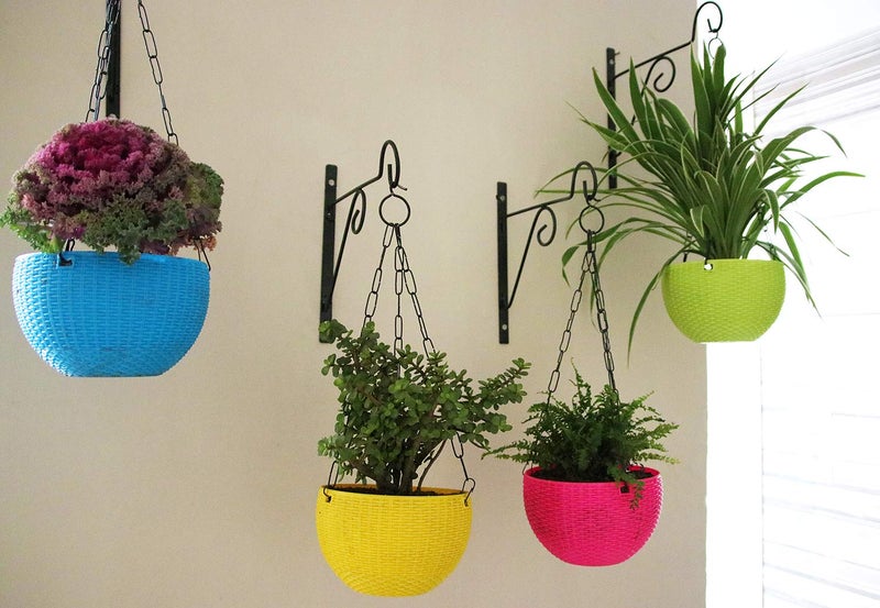Leafy Tales 4-Pack Metal Hanging Plant Hooks - Decorative Wall Mount Brackets for Hanging Planters & Pots | Durable Rust-Resistant Iron Holders for Balcony, Fence & Garden Wall Decor - Image 5