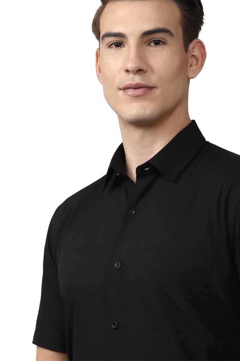 Peter England Men Black Regular Fit Formal Shirts - Image 4