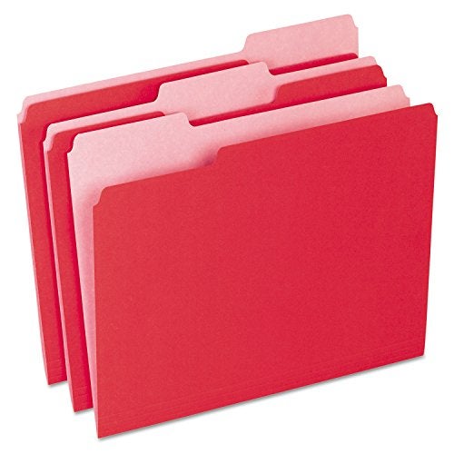 Pendaflex Two-Tone Color File Folders, Letter Size, Red, 1/3 Cut, 100 per box (152 1/3 RED) - Image 5