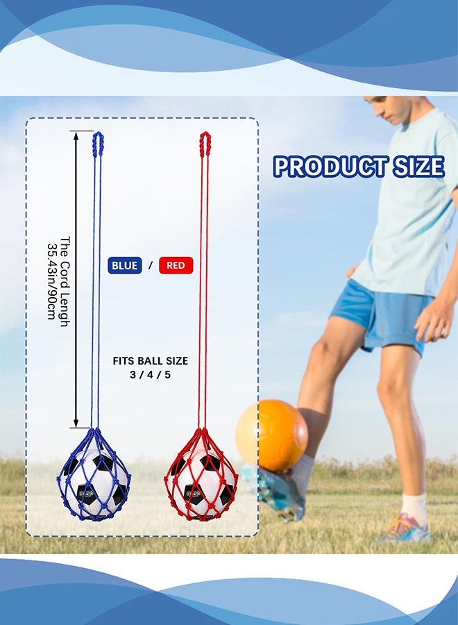 Polish'D 2PCS Football Kick Trainer, Soccer Return Trainer Net Fits Ball Size 3, 4, 5, Hands-Free Football Kick Throw Solo Practice Training Aid, Adjustable Waist Belt Soccer Ball Trainer Net - Image 2