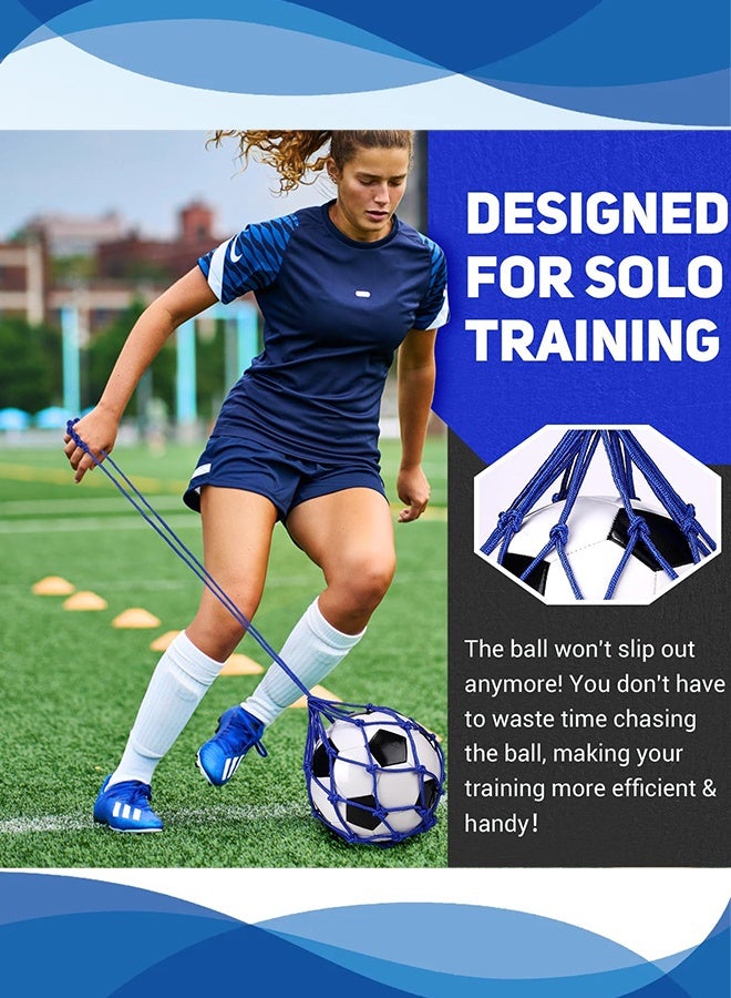 Polish'D 2PCS Football Kick Trainer, Soccer Return Trainer Net Fits Ball Size 3, 4, 5, Hands-Free Football Kick Throw Solo Practice Training Aid, Adjustable Waist Belt Soccer Ball Trainer Net - Image 5