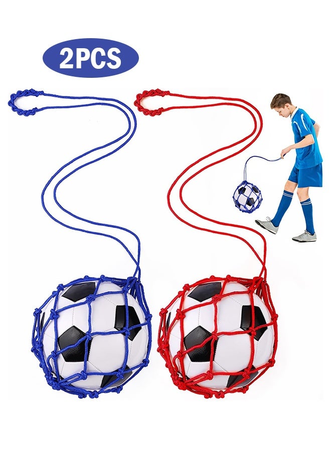 Polish'D 2PCS Football Kick Trainer, Soccer Return Trainer Net Fits Ball Size 3, 4, 5, Hands-Free Football Kick Throw Solo Practice Training Aid, Adjustable Waist Belt Soccer Ball Trainer Net - Image 1