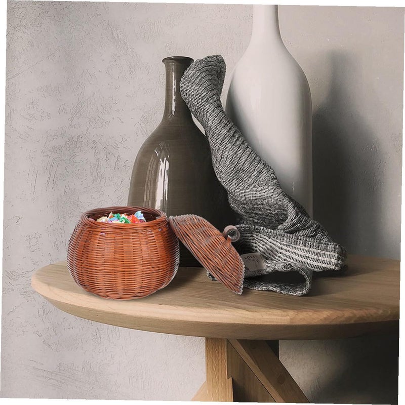 Vintage Pumpkin Shaped Egg Basket With Lid For Kitchen Storage And Desktop Organization - Image 5