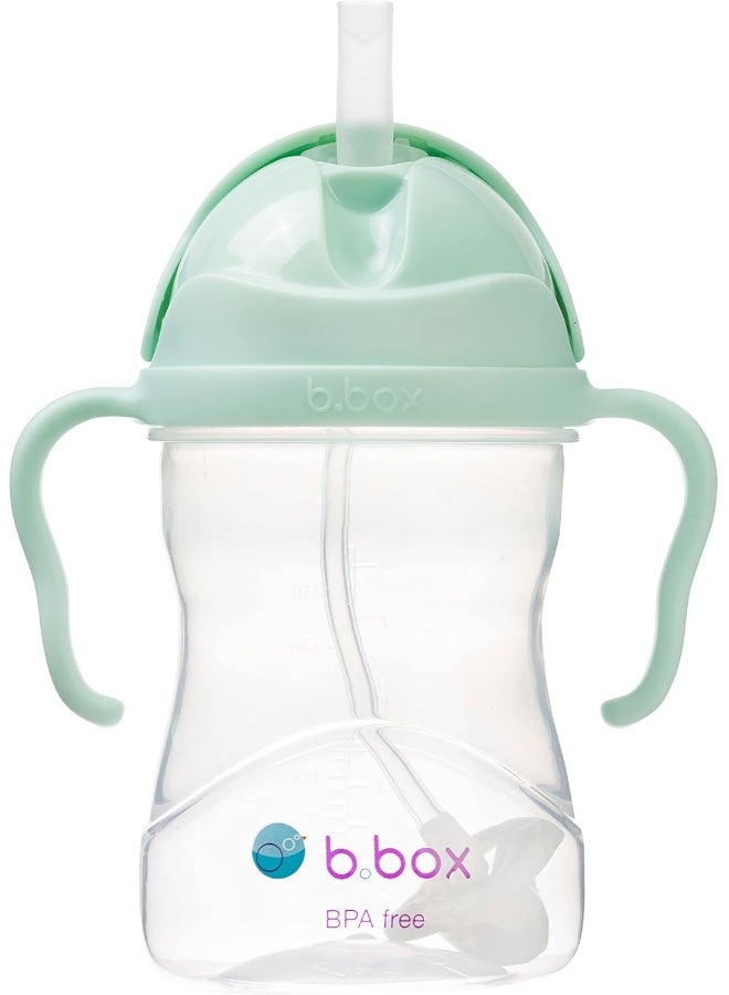 b.box Sippy Cup with Fliptop Straw, Drink from any Angle | Weighted Straw, Spill Proof, Leak Proof & Easy Grip | BPA Free, Dishwasher safe | For Babies 6m+ to Toddlers (Pistachio, 8 oz) - Image 1