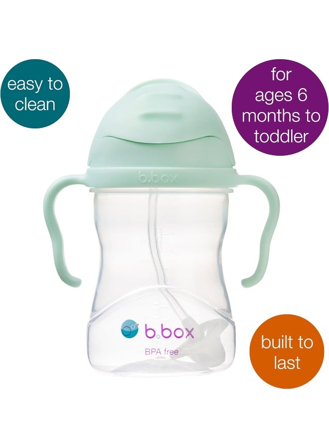 b.box Sippy Cup with Fliptop Straw, Drink from any Angle | Weighted Straw, Spill Proof, Leak Proof & Easy Grip | BPA Free, Dishwasher safe | For Babies 6m+ to Toddlers (Pistachio, 8 oz) - Image 3