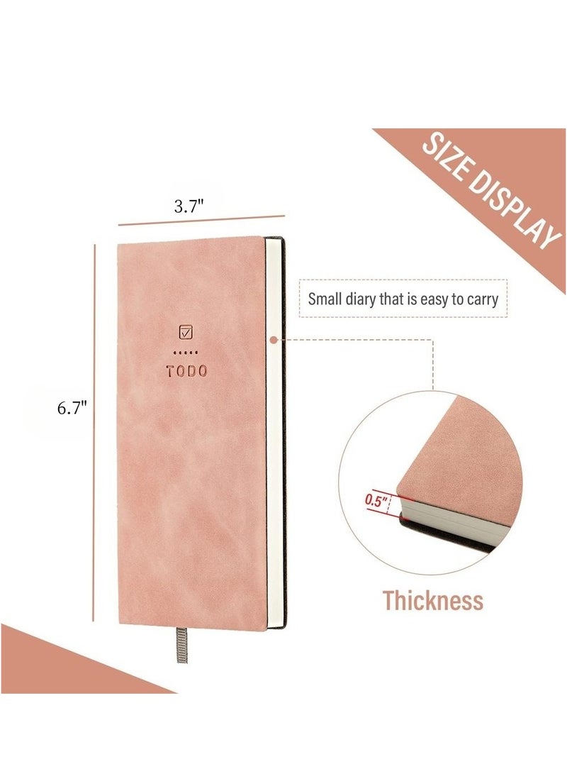 To Do List Notebook, 2 Pcs 196 s Soft Leather Pocket To Do List Notepad Checklist for Daily Plans School Supplies for High School Students Study Schedule Notebook, Sky Blue, Pink - Image 4
