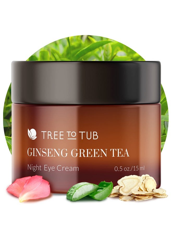 Tree to Tub - كريم تحت العينين ريتينول لدوائر الداكنة والانتفاخات والتجاعيد والانتفاخات تحت العينين للبشرة الحساسة مرطب ليلي للعينين للنساء والرجال مع حمض الهيالورونيك والشاي الأخضر العضوي والجنسنغ الطبيعي - Image 1