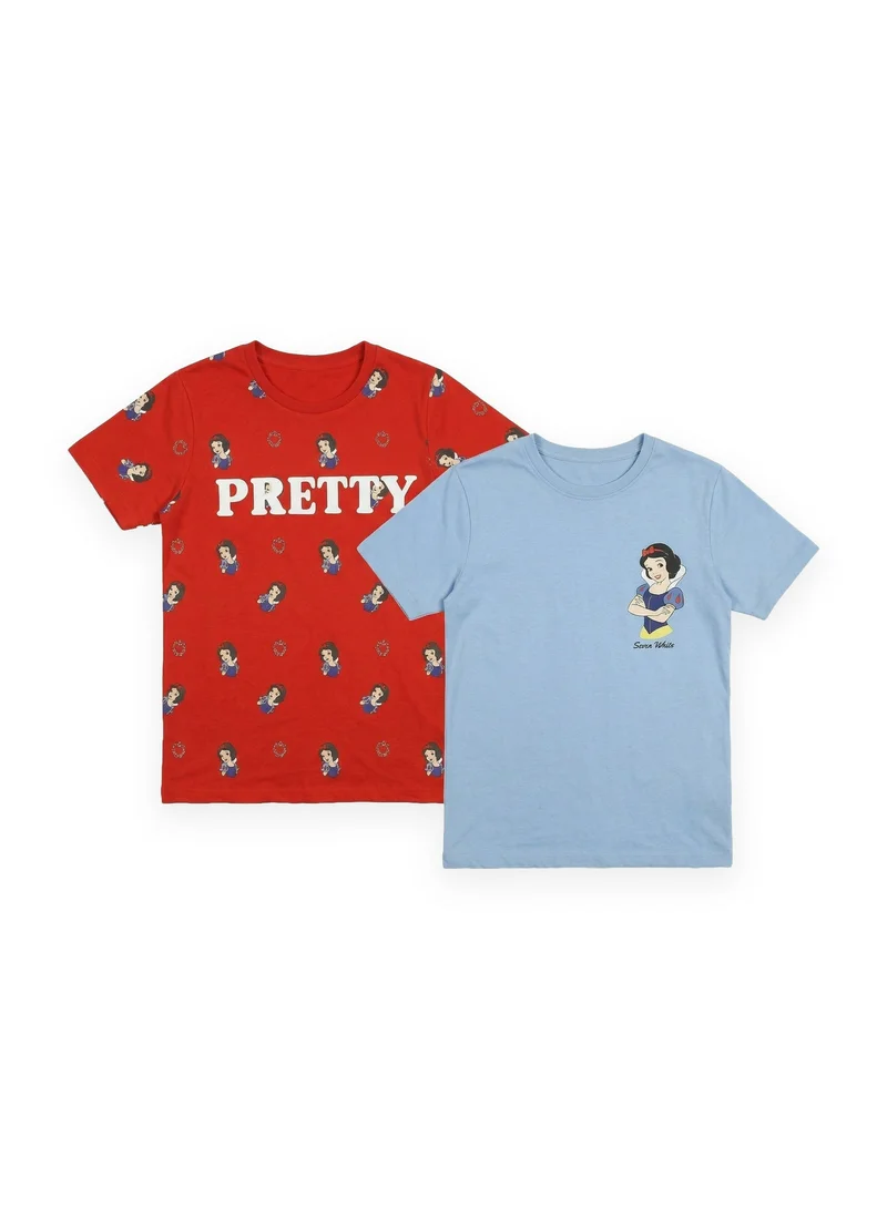 ديزني Disney Snow White Teen Girls Oversized Drop Shoulder T-Shirt (Pack of 2)