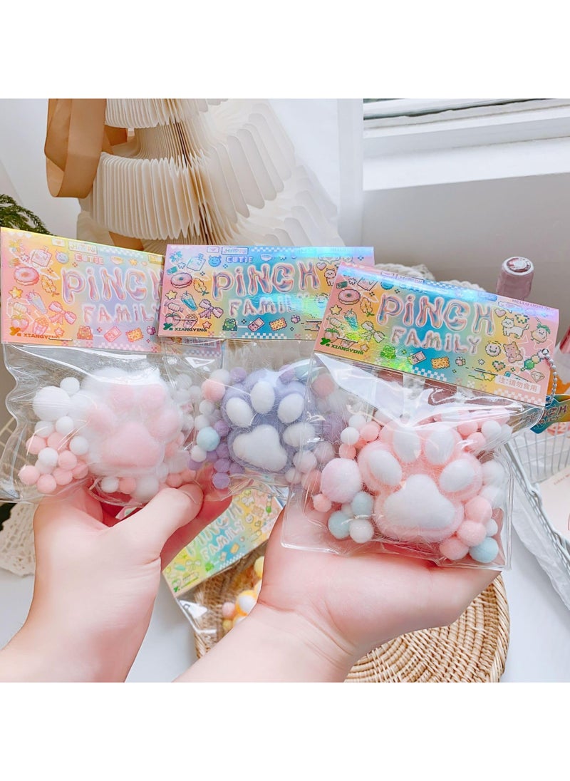 CMGTYYD - 2Pcs Squishy Cat Paw Pinch Family, Squishy Cat Paw Squeeze Toys, Ultra Soft Cute Furry Cat Paw Squishy Toy, Stress Relieving Kawaii, Cute Soft Cat Paw Squeeze (Yellow+Purple) - Image 1