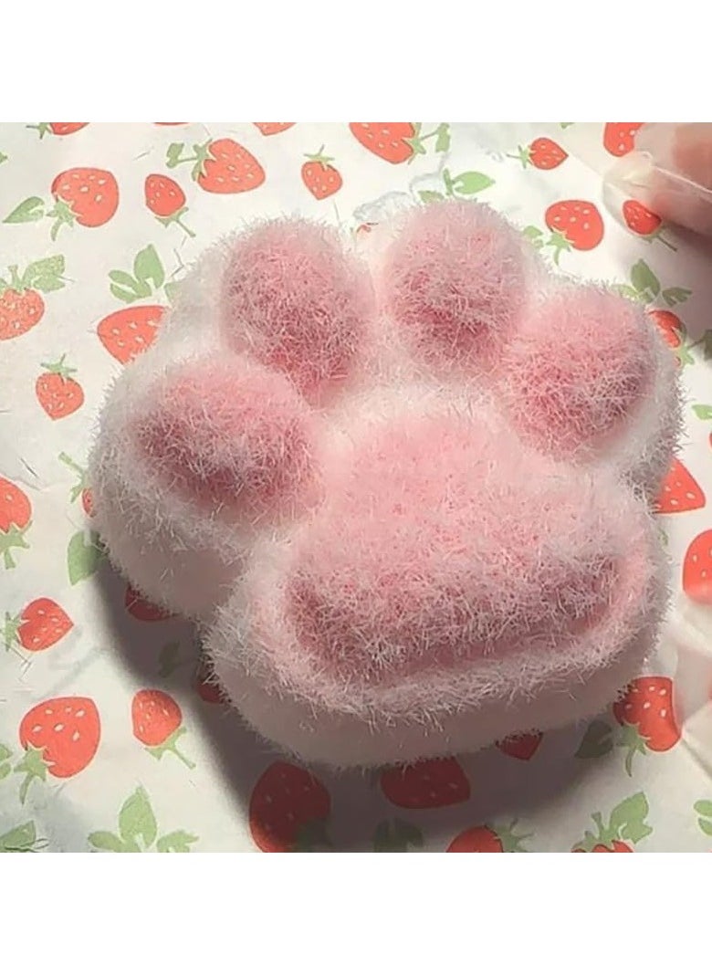 CMGTYYD - 2Pcs Squishy Cat Paw Pinch Family, Squishy Cat Paw Squeeze Toys, Ultra Soft Cute Furry Cat Paw Squishy Toy, Stress Relieving Kawaii, Cute Soft Cat Paw Squeeze (Yellow+Purple) - Image 1