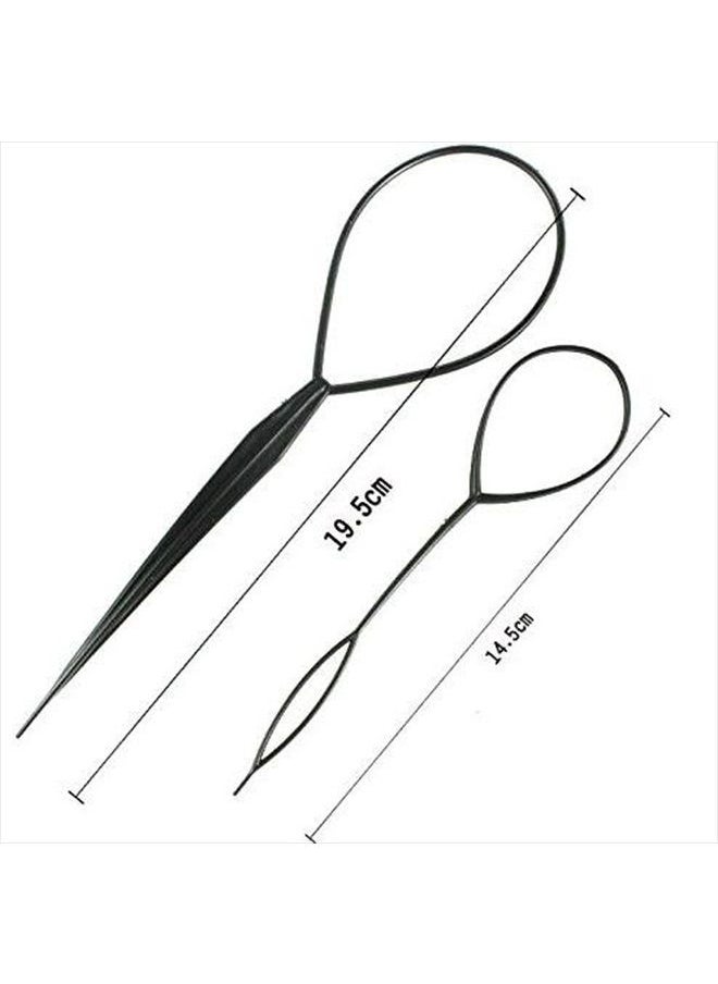 ericotry Plastic Magic Pull Hair Pin Clip Hair Braid Ponytail Maker Hair Accessories DIY Hair Styling Pony Tail Tool Black (2 pcs)  - Image 3
