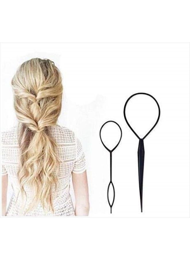 ericotry Plastic Magic Pull Hair Pin Clip Hair Braid Ponytail Maker Hair Accessories DIY Hair Styling Pony Tail Tool Black (2 pcs)  - Image 4
