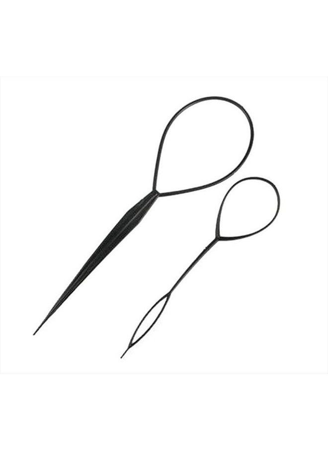 ericotry Plastic Magic Pull Hair Pin Clip Hair Braid Ponytail Maker Hair Accessories DIY Hair Styling Pony Tail Tool Black (2 pcs)  - Image 1