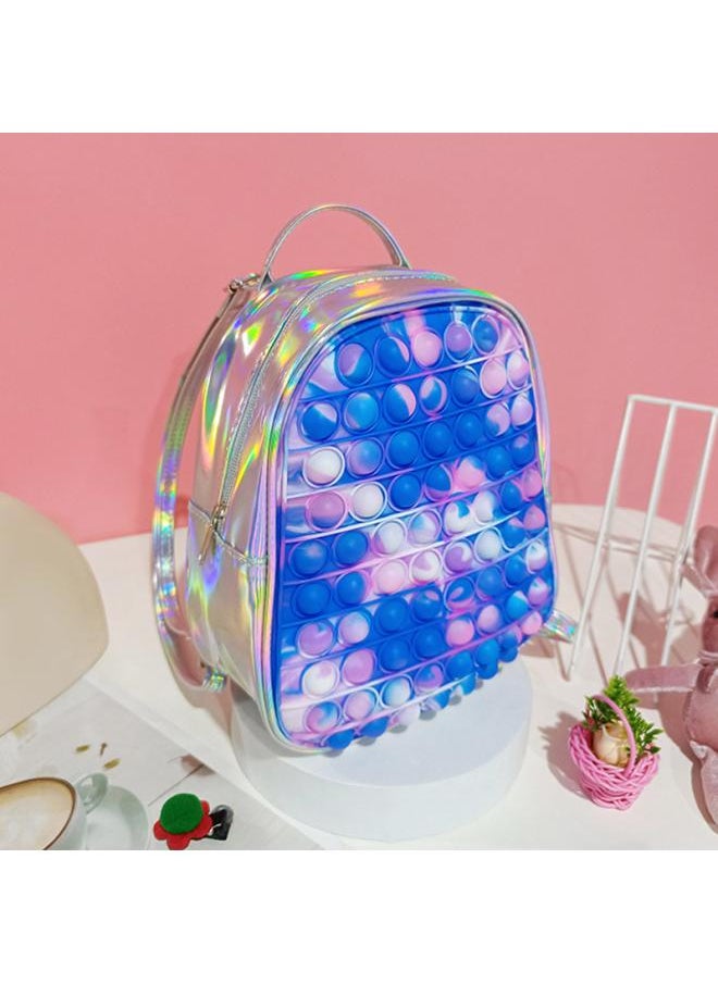 Children's Colorful Silicone Backpack Creative Decompression Educational Toys Schoolbag Pinch Le Anti-rodent Pioneer Student Backpack 