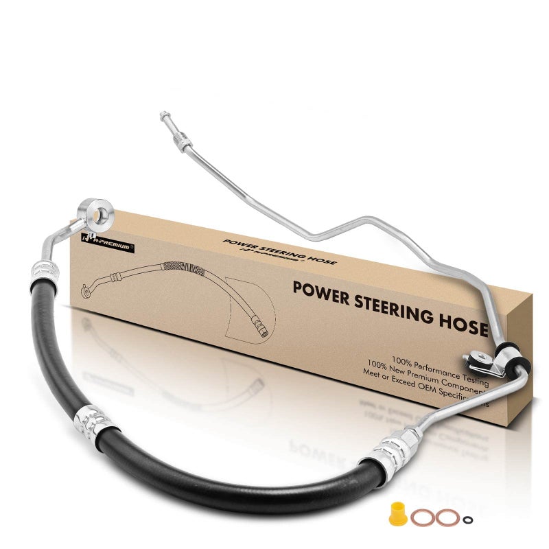 A-Premium A-Premium Power Steering Pressure Hose Line Assembly Compatible with Hyundai Santa Fe 2007 2008 2009, 2.7L, with O-ring & Washer, Pump To Rack  - Image 1