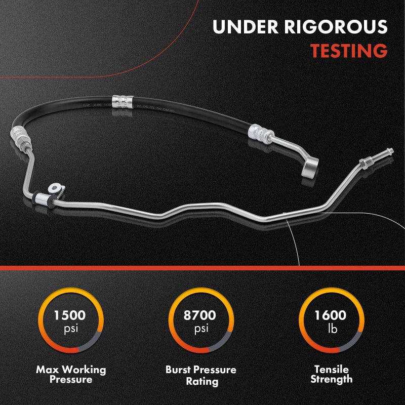 A-Premium A-Premium Power Steering Pressure Hose Line Assembly Compatible with Hyundai Santa Fe 2007 2008 2009, 2.7L, with O-ring & Washer, Pump To Rack  - Image 2
