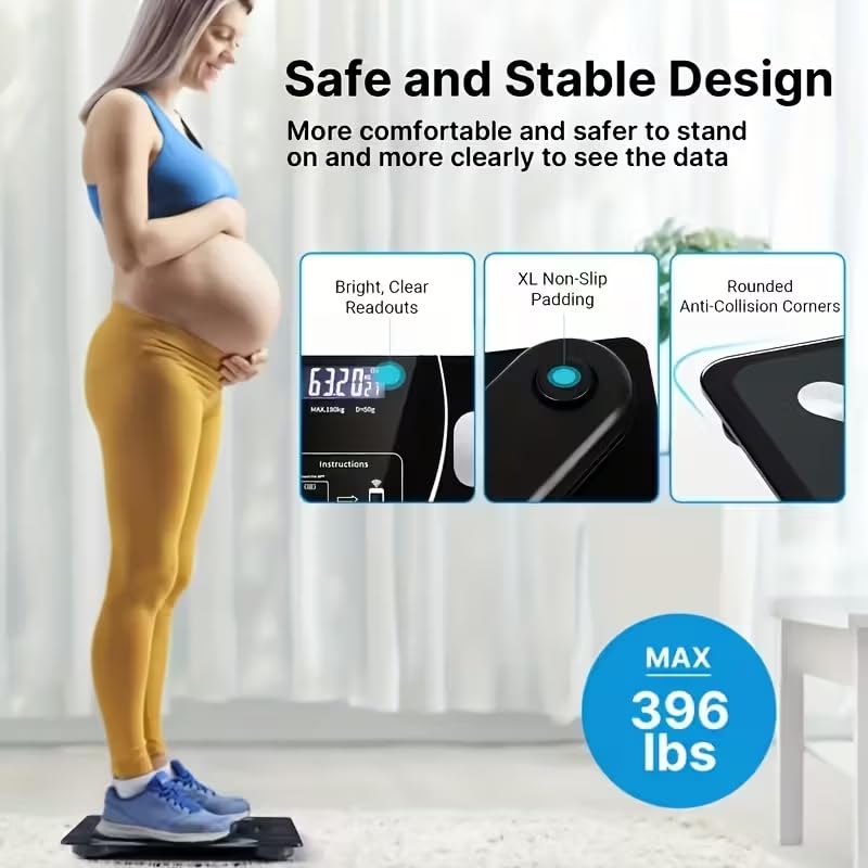 HDView AI Scale for Body Weight and Fat Percentage, Accurate Bathroom Smart Scale with Large Display, High Precision Smart Scale Mobile APP, for Bathroom, Gym, Diet - Image 4
